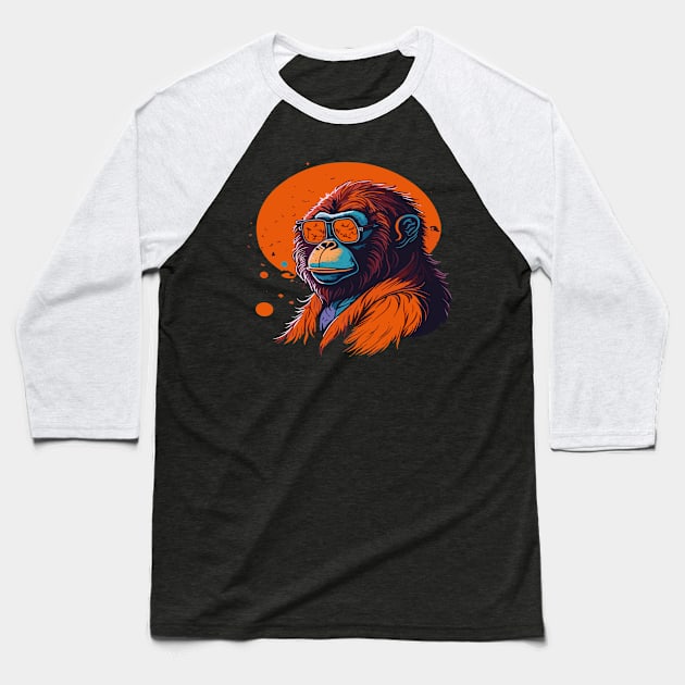 Orangutan Baseball T-Shirt by DesignVerseAlchemy